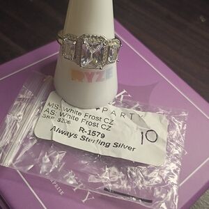 Silver and White Ring